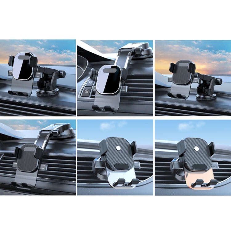 Car Suction Cup Dashboard Automatic Lock Mobile Phone Holder, Style: Glossy Waterfall Base