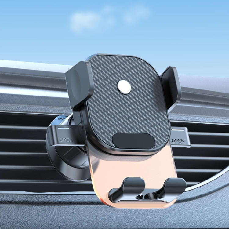Car Suction Cup Dashboard Automatic Lock Mobile Phone Holder, Style: Orange Air Outlet