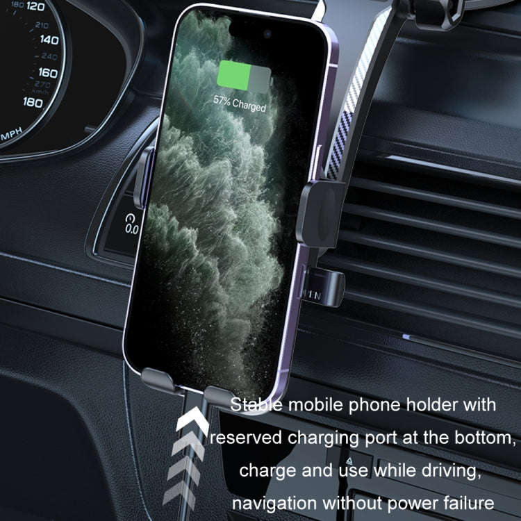 Car Suction Cup Dashboard Automatic Lock Mobile Phone Holder, Style: Black Telescopic