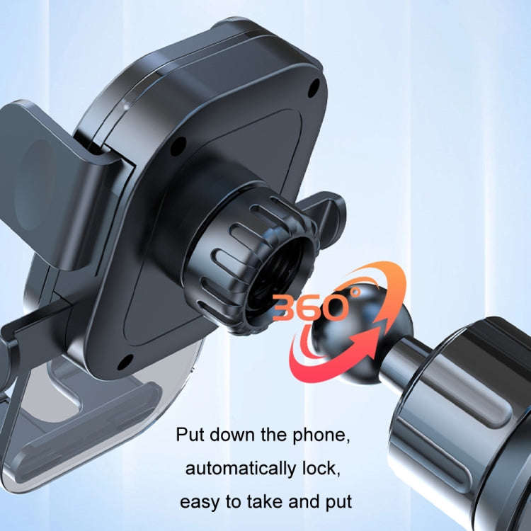 Car Suction Cup Dashboard Automatic Lock Mobile Phone Holder, Style: Black Telescopic