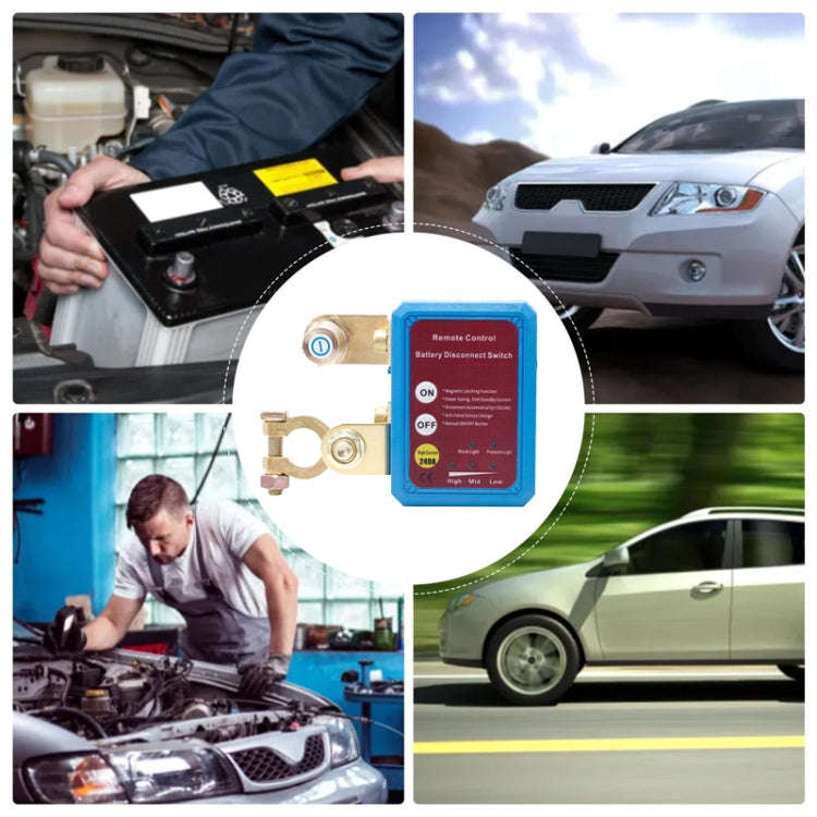 Car Battery Disconnectors Remote Control Smart Disconnect Switch, Style: Intelligent With Digtal ...