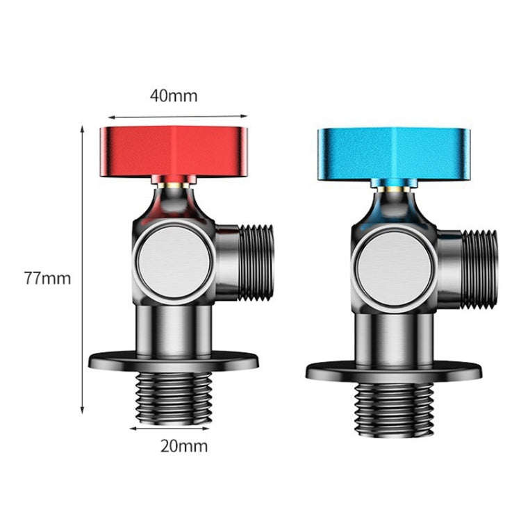 Copper High Flow 4-point Ball Valve Hot Cold Water Gas Water Heater Full Open Triangle Valve, Col...
