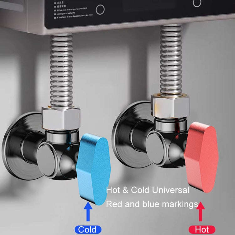 Copper High Flow 4-point Ball Valve Hot Cold Water Gas Water Heater Full Open Triangle Valve, Col...