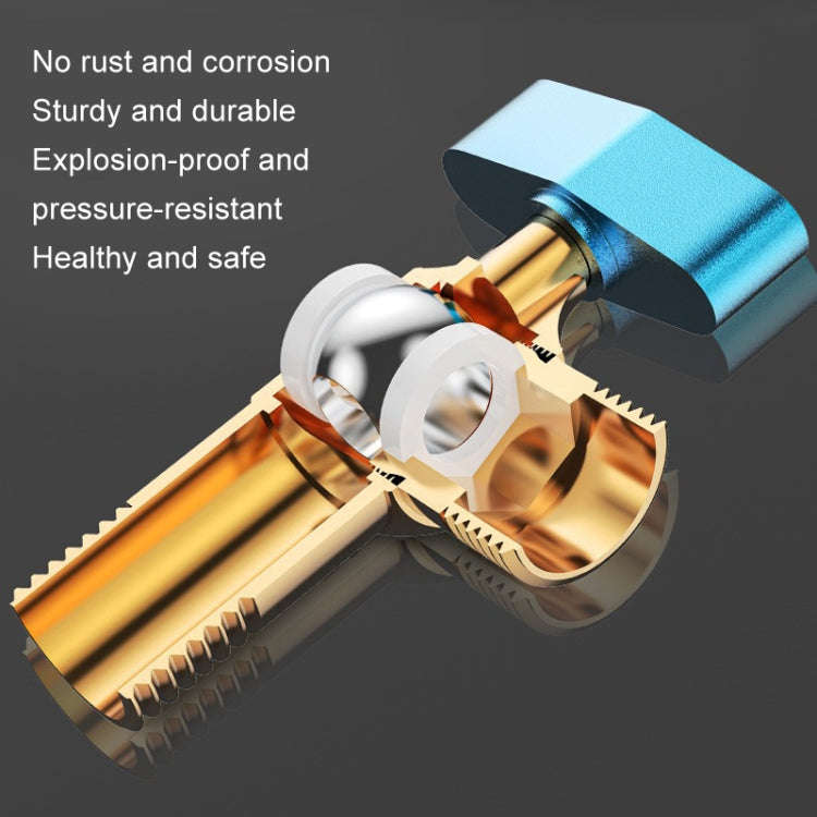 Copper High Flow 4-point Ball Valve Hot Cold Water Gas Water Heater Full Open Triangle Valve, Col...