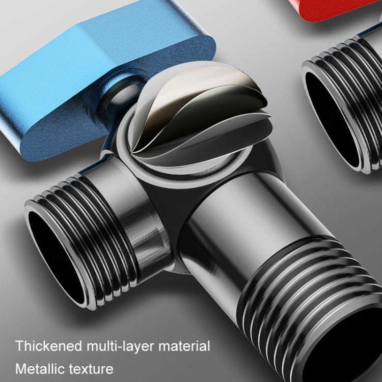 Copper High Flow 4-point Ball Valve Hot Cold Water Gas Water Heater Full Open Triangle Valve, Col...