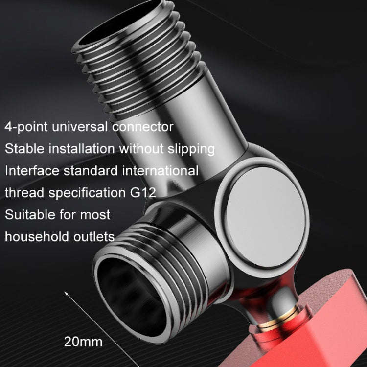 Copper High Flow 4-point Ball Valve Hot Cold Water Gas Water Heater Full Open Triangle Valve, Col...