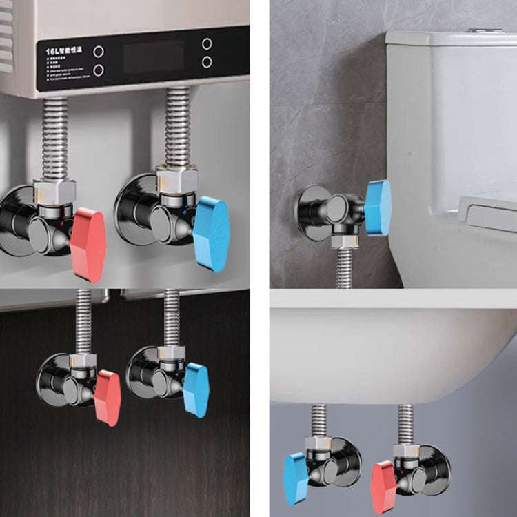 Copper High Flow 4-point Ball Valve Hot Cold Water Gas Water Heater Full Open Triangle Valve, Col...