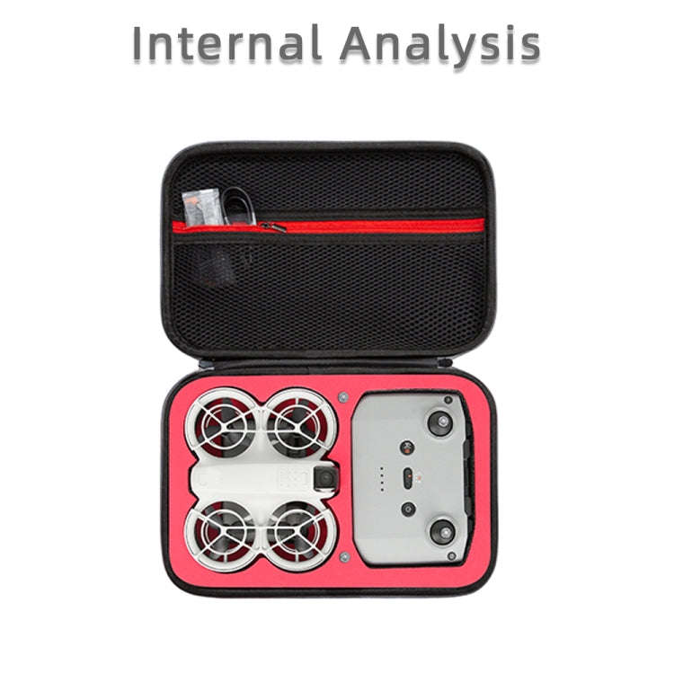 For DJI Neo Fly More Combo Carrying Case Handbag Protective Box(Black + Red Inner)