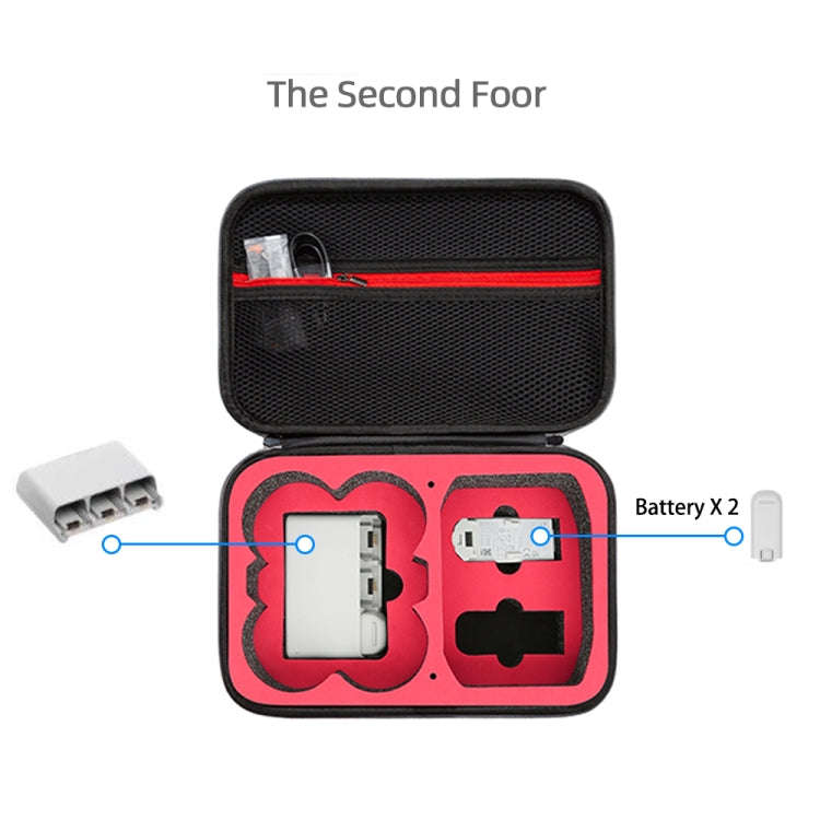 For DJI Neo Fly More Combo Carrying Case Handbag Protective Box(Black + Red Inner)