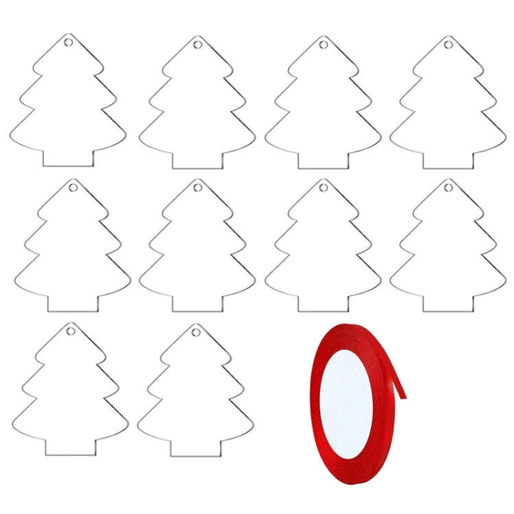 10pcs Clear Acrylic Christmas Decoration Hangers DIY Blank Xmas Tree Ornament With Rope, Style: C...