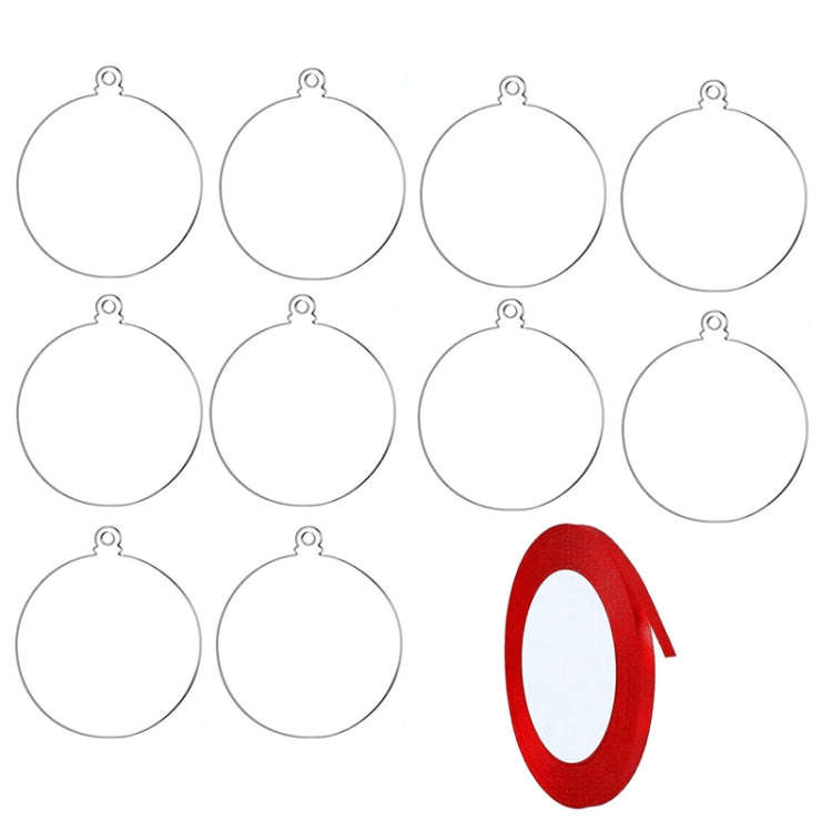 10pcs Clear Acrylic Christmas Decoration Hangers DIY Blank Xmas Tree Ornament With Rope, Style: R...