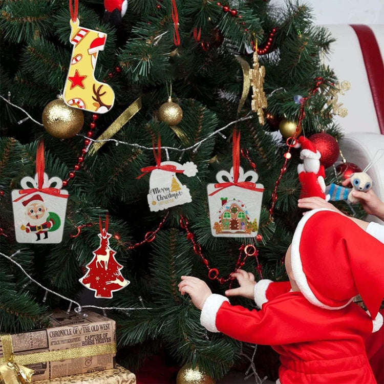 10pcs Clear Acrylic Christmas Decoration Hangers DIY Blank Xmas Tree Ornament With Rope, Style: S...