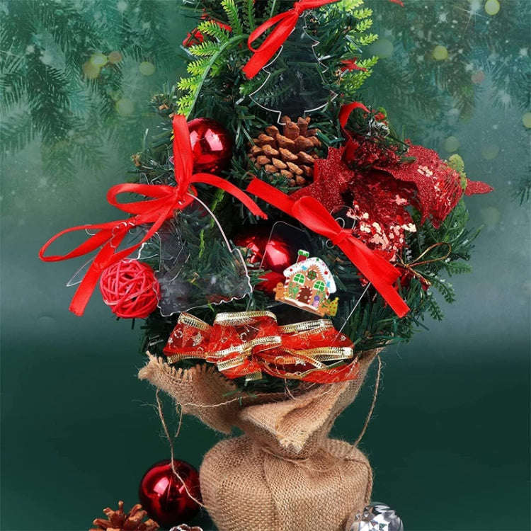 10pcs Clear Acrylic Christmas Decoration Hangers DIY Blank Xmas Tree Ornament With Rope, Style: G...