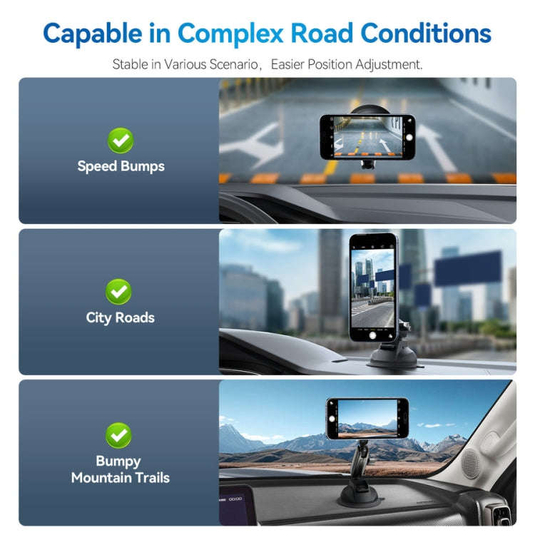 TELESIN Magnetic Suction Car Phone Mount 360 Degree Rotation Phone Holder