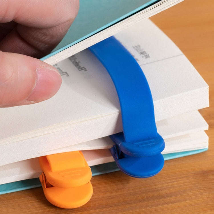 6pcs /Set Silicone Page Bookmark Clip Automatic Page Recording Reading Tool
