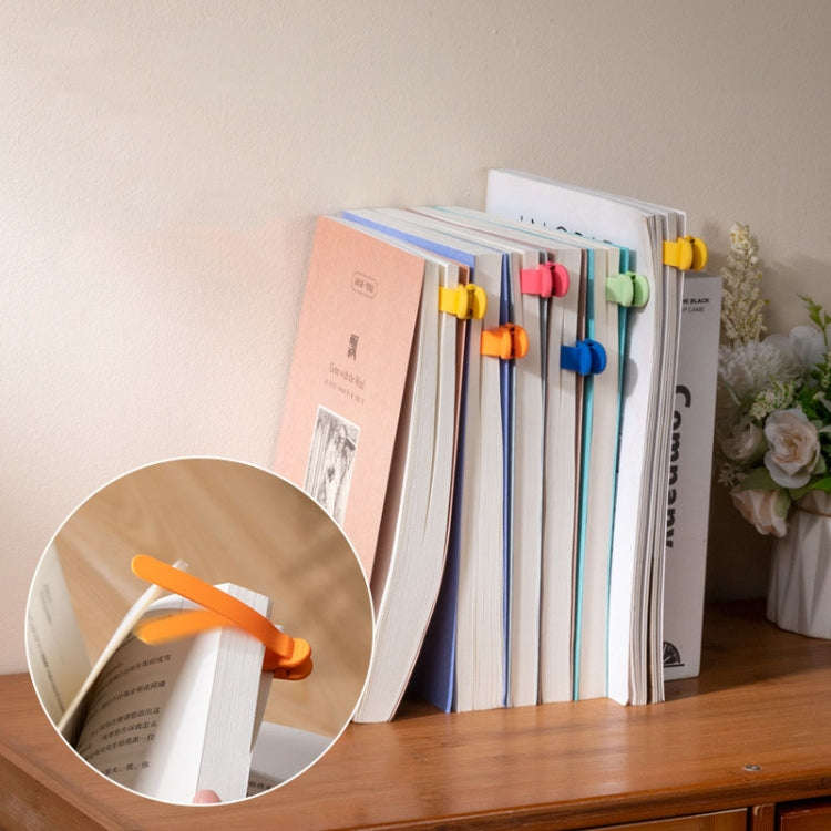 3pcs Green + Pink + Orange Silicone Page Bookmark Clip Automatic Page Recording Reading Tool
