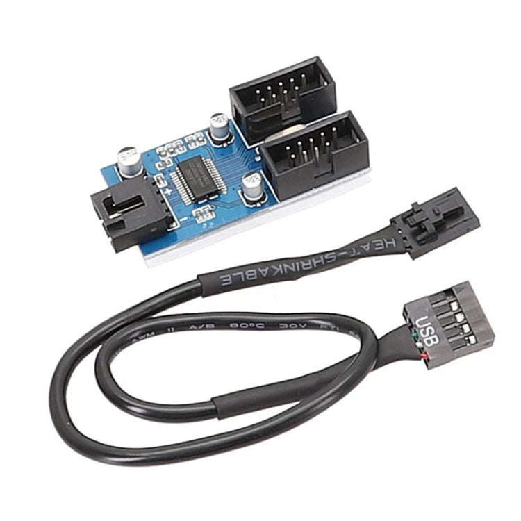 30cm Motherboard 9Pin USB2.0 1 In 2 Extension Cable With Chip Support Multiple Interface For Shar...