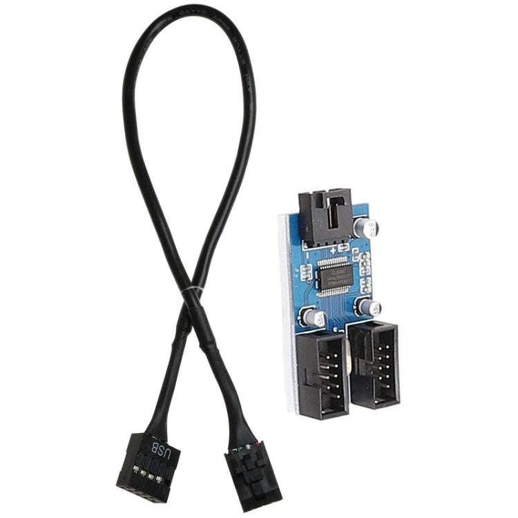 30cm Motherboard 9Pin USB2.0 1 In 2 Extension Cable With Chip Support Multiple Interface For Shar...