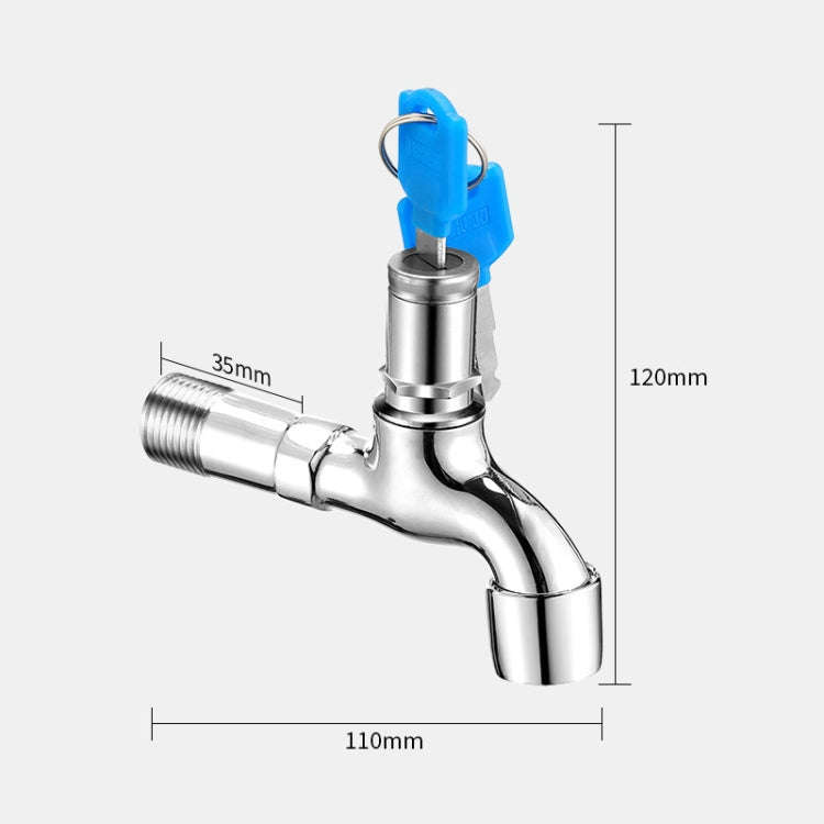 Household Faucet With Lock Outdoor Anti-theft 4 Minute Faucet, : Key Alloy Long Sparkler