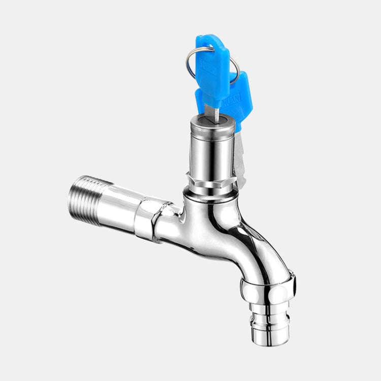 Household Faucet With Lock Outdoor Anti-theft 4 Minute Faucet, : Key Alloy Long Washer Spout