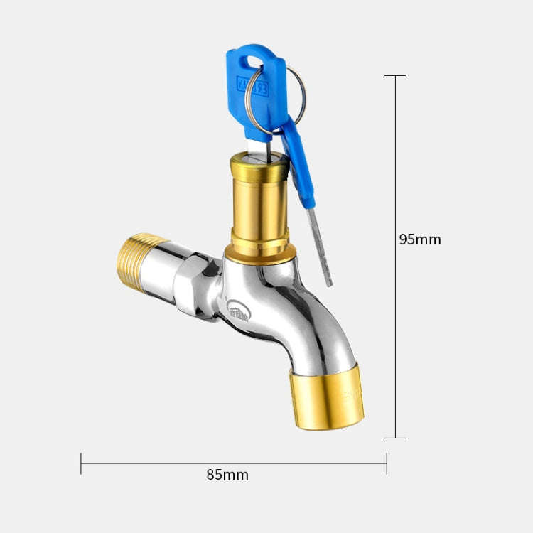 Household Faucet With Lock Outdoor Anti-theft 4 Minute Faucet, : Key All Copper Sparkler