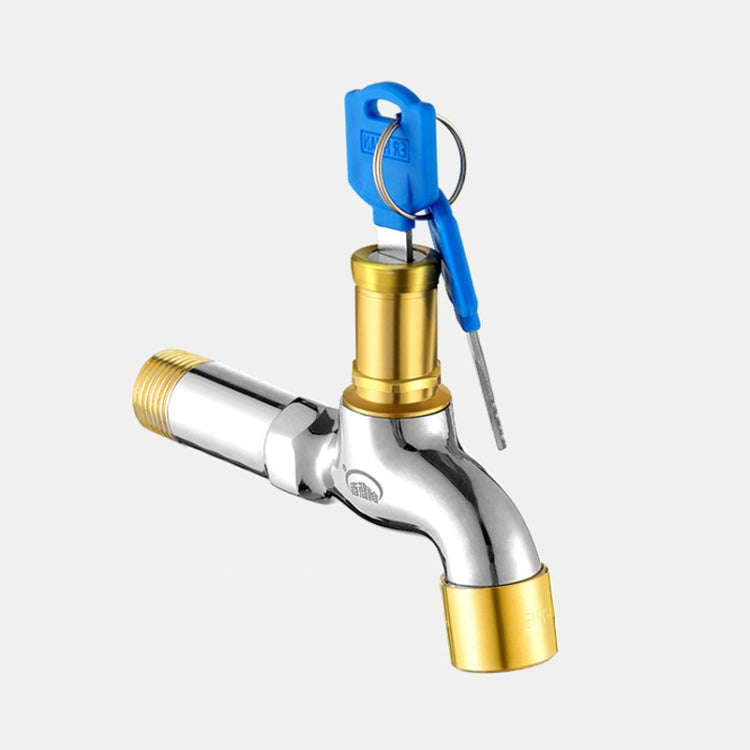 Household Faucet With Lock Outdoor Anti-theft 4 Minute Faucet, : Key All Copper Long Sparkler