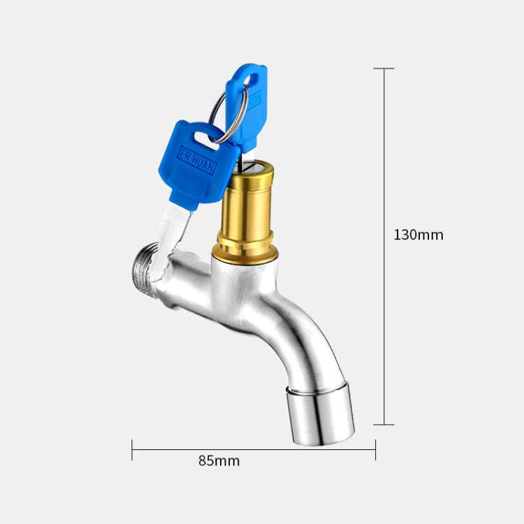 Household Faucet With Lock Outdoor Anti-theft 4 Minute Faucet, : Key 304 Stainless Steel Sp...