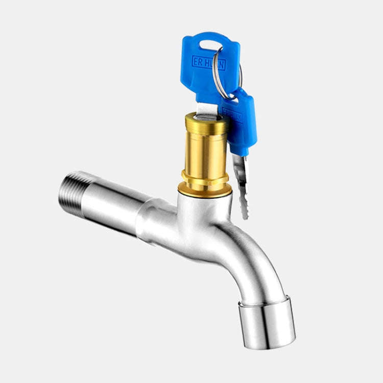 Household Faucet With Lock Outdoor Anti-theft 4 Minute Faucet, : Key 304 Stainless Steel Lo...