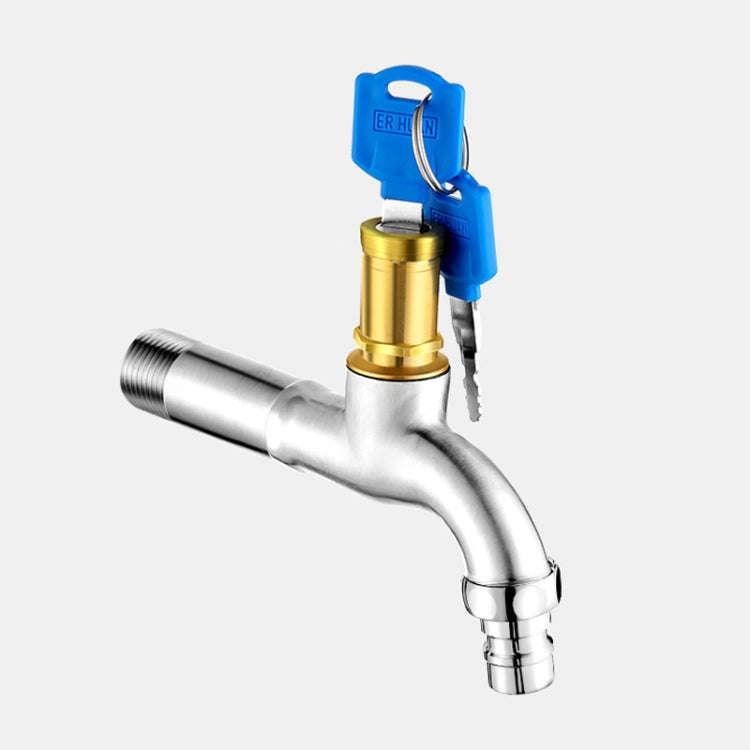 Household Faucet With Lock Outdoor Anti-theft 4 Minute Faucet, : Key 304 Stainless Steel Lo...