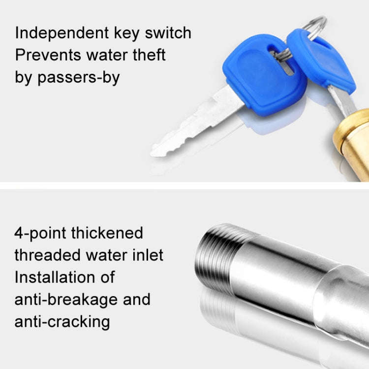 Household Faucet With Lock Outdoor Anti-theft 4 Minute Faucet, : Key Alloy Sparkler