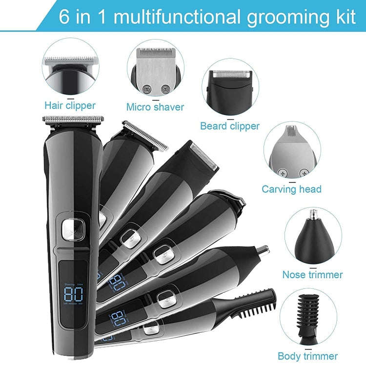 6 in 1 Men Waterproof Electric Hair Trimmer Kit Nose Trimmer, Mustache Trimmer Body Shaver 8988