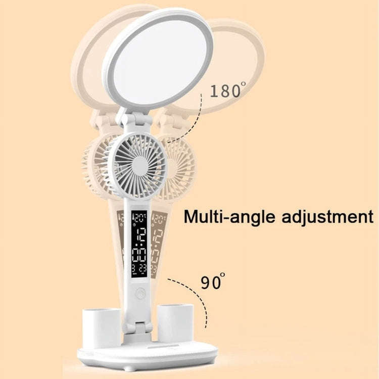Plug-in Model With Clock  Round Desk Lamp Study Reading Folding Smart Bedside Eye Protection Lamp