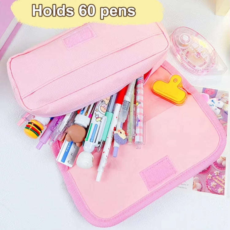 Multi-layered Pencil Bag Multifunctional Large Capacity Pen Cases Cute Cartoon Stationery Bag(Blue)