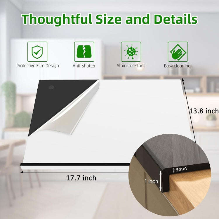 Kitchen Counter Acrylic Cutting Board With Counter Lip 45 x 35cm
