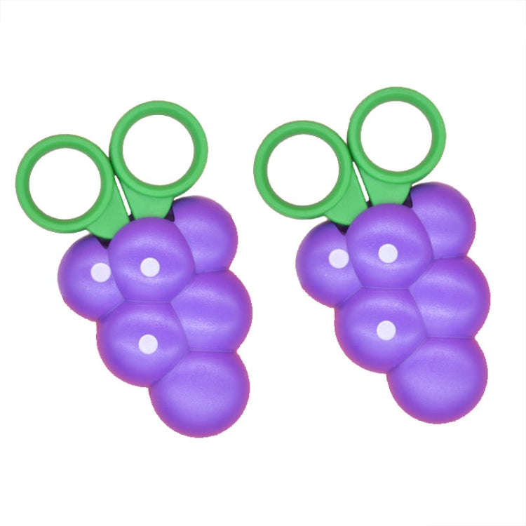 2pcs /Pack Cute Vegetable And Fruit Shape Children Paper Cutting Round Head Scissors(Grape)