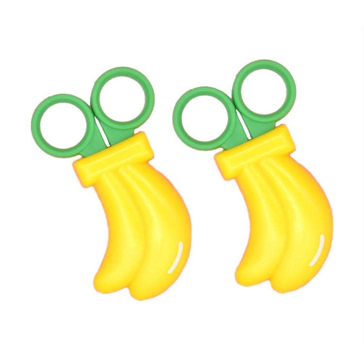 2pcs /Pack Cute Vegetable And Fruit Shape Children Paper Cutting Round Head Scissors(Banana)