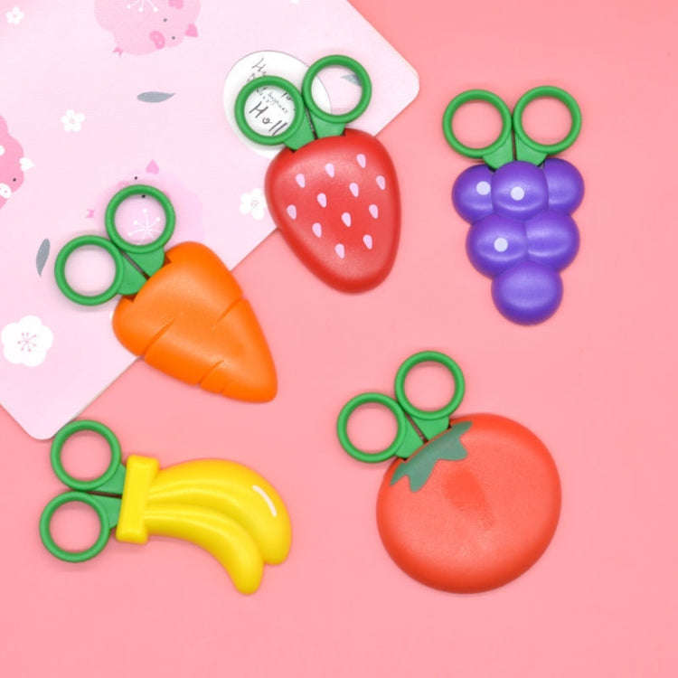 2pcs /Pack Cute Vegetable And Fruit Shape Children Paper Cutting Round Head Scissors(Grape)