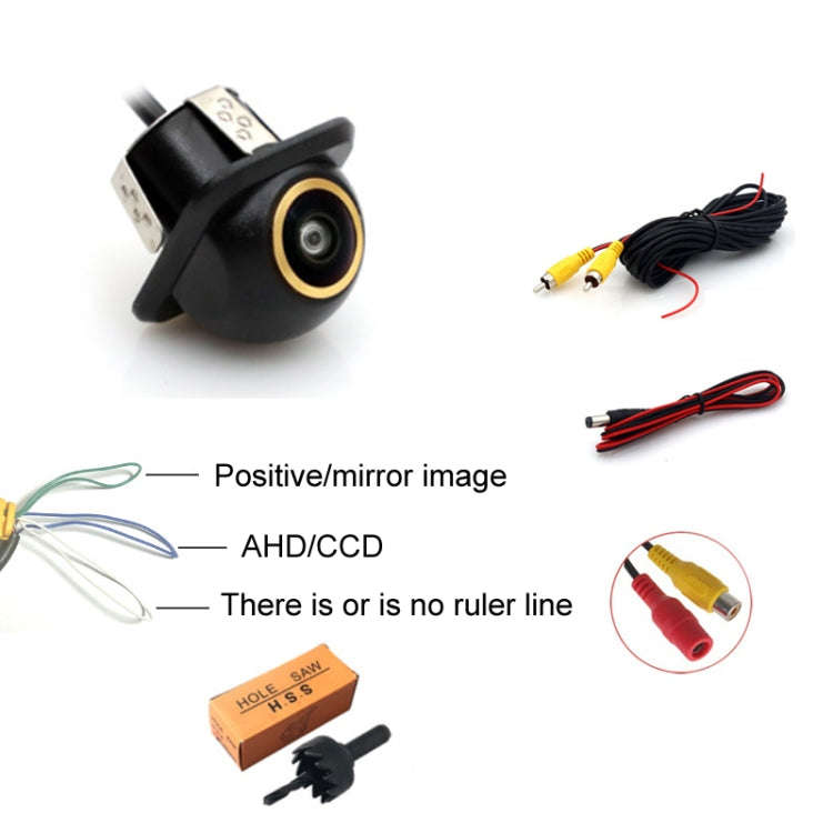 Car Universal HD Night Vision Rear View Reversing Three-Control Fisheye Camera, Style: AHD1080P S...
