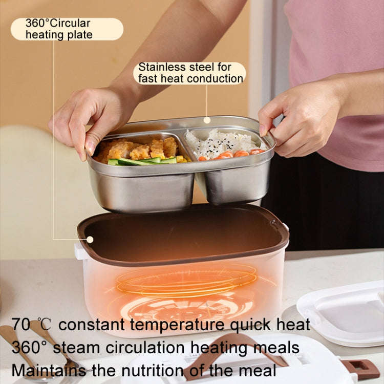 A12 12V Dual Voltage For Car Home Use Electric Lunch Box Stainless Steel Lining Plug-in Heating B...