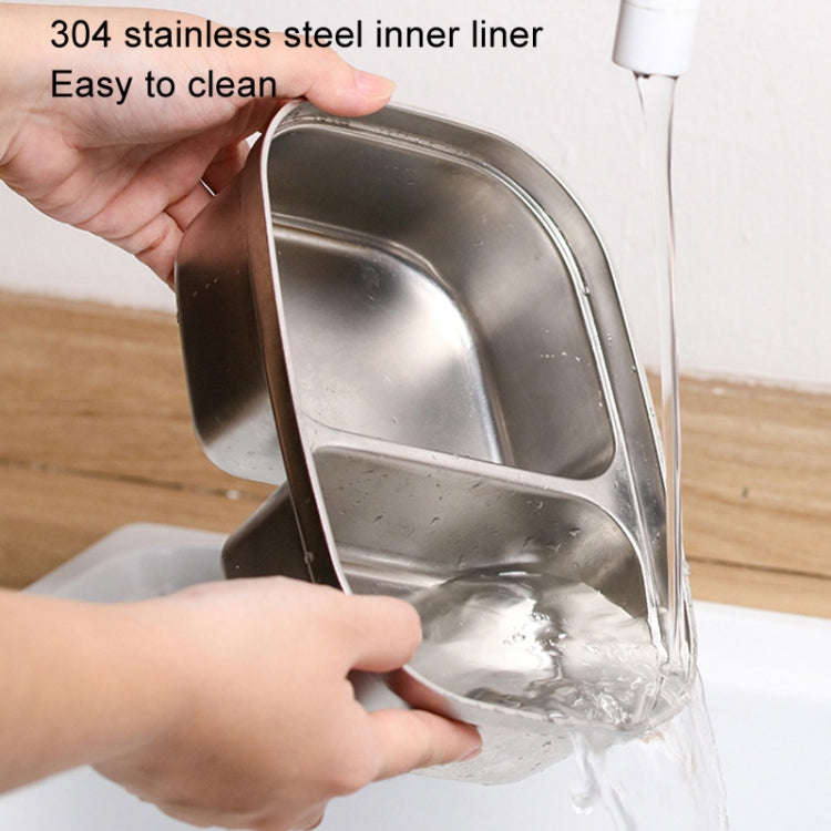 A08 Single Voltage Electric Lunch Box Stainless Steel Lining Plug-in Heating Bento Box(EU Plug)