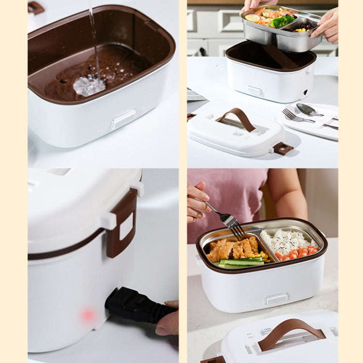 A08 Single Voltage Electric Lunch Box Stainless Steel Lining Plug-in Heating Bento Box(EU Plug)