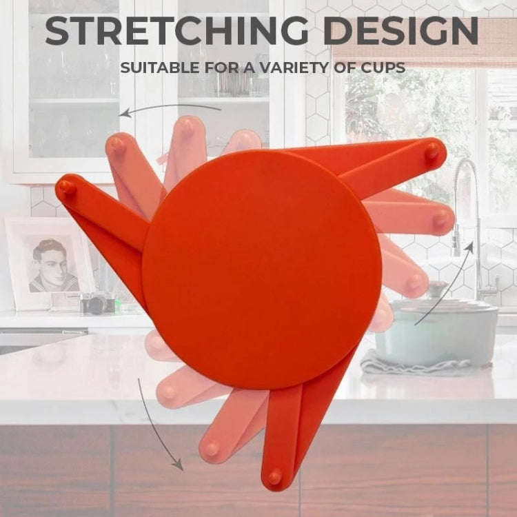 Telescopic Adjustable Cup Holder Coffee Cup Glasses Stacking Rack(Red)