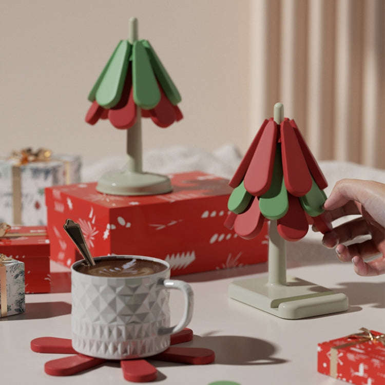 Christmas Tree Heat Resistant Table Mat Household Foldable Thermal Insulated Placemat Pot Mat, St...