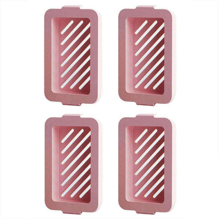 4pcs /Pack Multifunctional High Elastic Mesh Anti-slip Drain Foaming Soap Box(Pink)