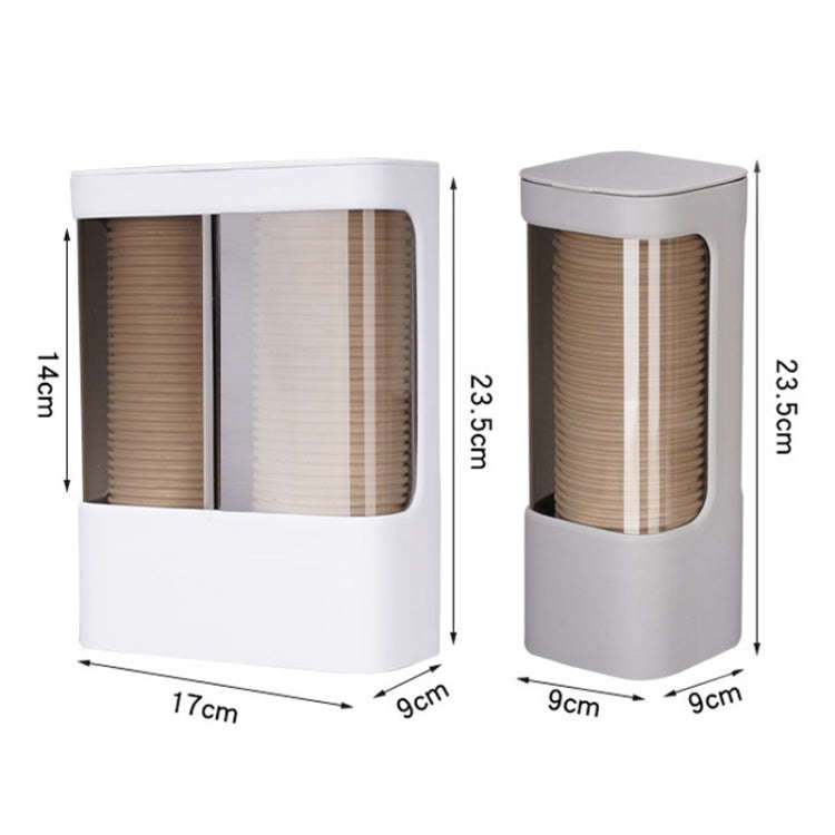 Household Disposable Cup Organizer Water Dispenser Dustproof Wall Mounted Shelf, Style: Dual Cyli...