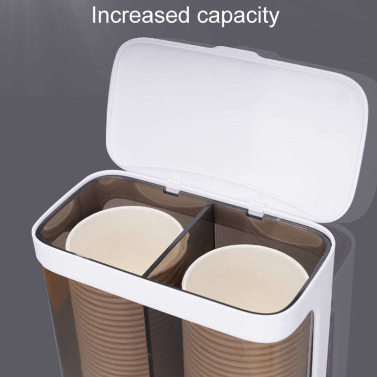 Household Disposable Cup Organizer Water Dispenser Dustproof Wall Mounted Shelf, Style: Dual Cyli...