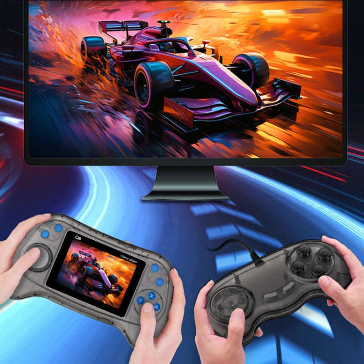 Q8 Handheld Game Console 3.0 Inch Screen Support TV Connection Built In 800 Games Singles Transpa...