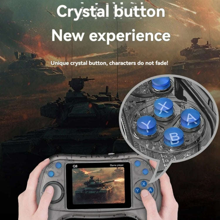 Q8 Handheld Game Console 3.0 Inch Screen Support TV Connection Built In 800 Games Singles Transpa...