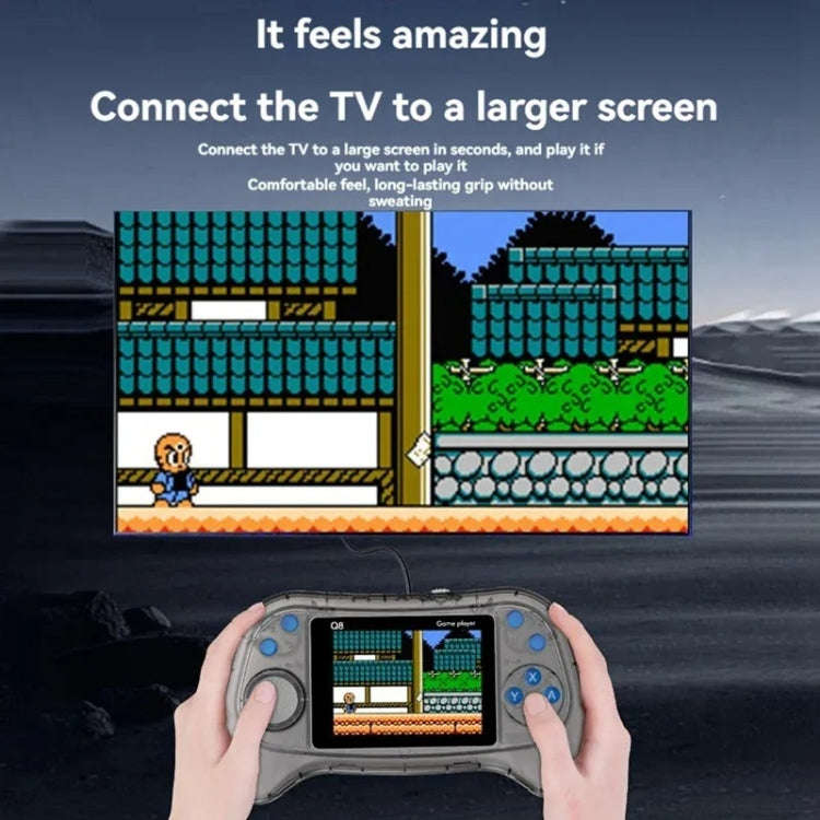 Q8 Handheld Game Console 3.0 Inch Screen Support TV Connection Built In 800 Games Singles Transpa...
