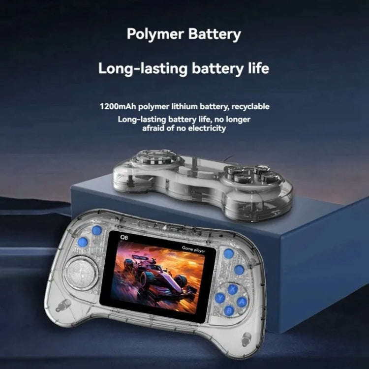 Q8 Handheld Game Console 3.0 Inch Screen Support TV Connection Built In 800 Games Singles Transpa...
